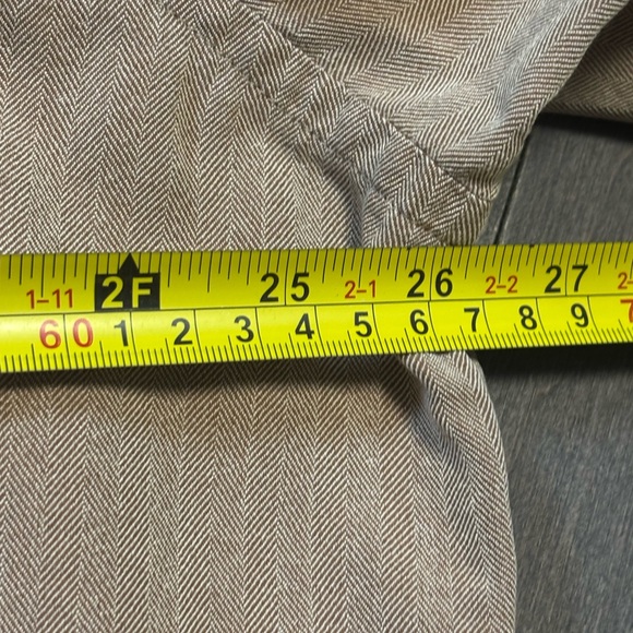 Women’s Lauren Ralph Lauren 3X Brown Herringbone Silk Cotton Button - Picture 6 of 9